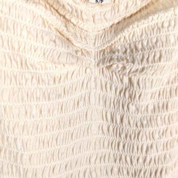 Gauzy cotton shirred strapless handkerchief hem boho dress - Picture 4 of 6